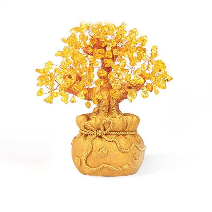 Buddha Stones Adorno de piedras preciosas de árbol de dinero de citrino natural - Feng Shui para la prosperidad - image 10