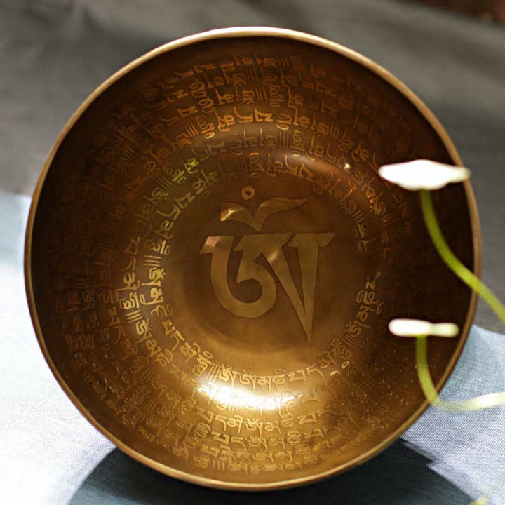 Cuenco tibetano Sutra hecho a mano para curación y meditación, juego de cuencos con sonido de energía positiva