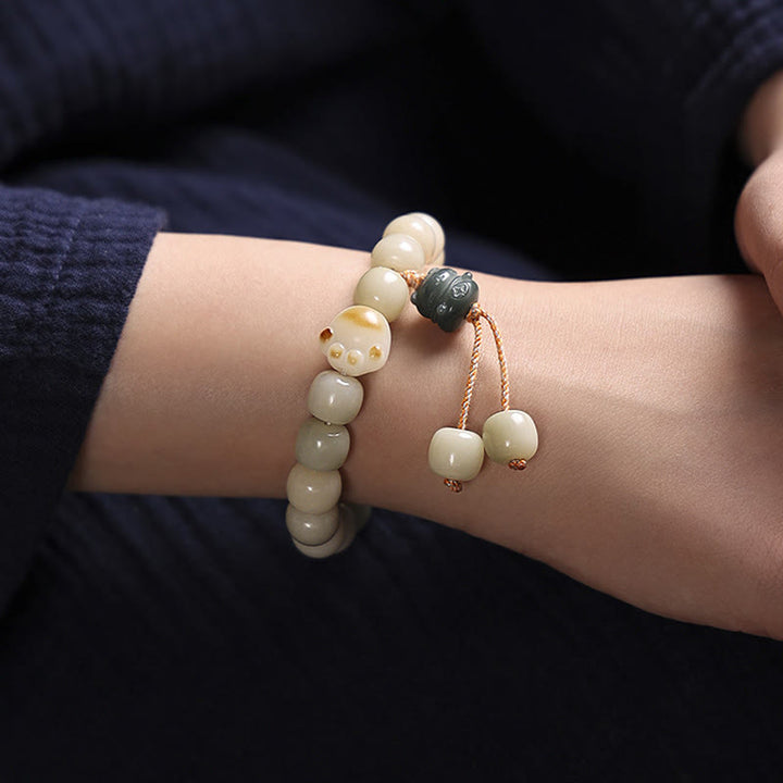 Pulsera de la paz con Buddha Stones, gato de la suerte, semilla Bodhi, pata de gato - image 6