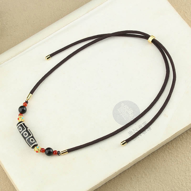 Colgante de collar de cadena con Buddha Stones tibetanas de nueve ojos Dzi, protección de cuentas, bendiciones - image 8