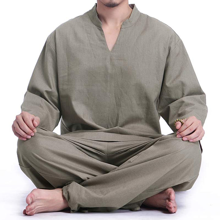 Conjunto de ropa para hombre, meditación, oración, Zen espiritual, práctica de Yoga, Buddha Stones - Verde mar oscuro - US/UK/AU44，EU54 (3XL) - image 0