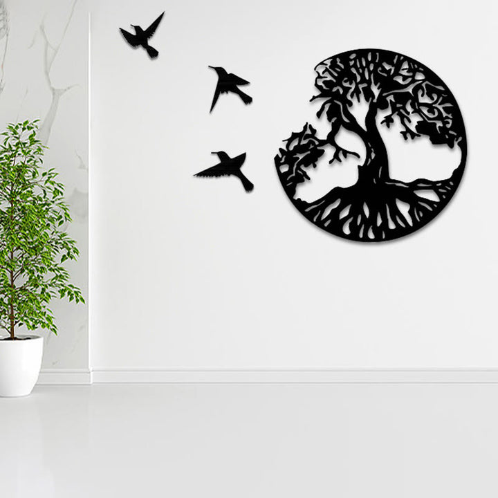 Buddha Stones Árbol de la vida Creación de pájaros Arte de pared