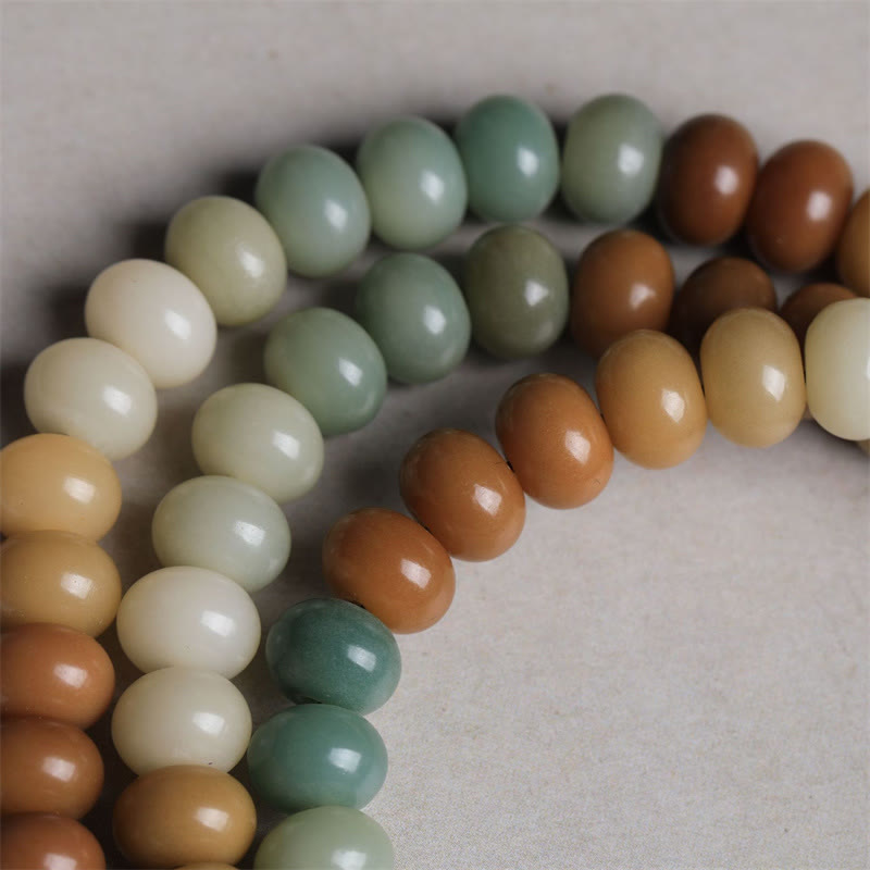 Buddha Stones 108 cuentas Mala gradiente semilla Bodhi Buda pulsera de paz grabada a mano - image 4
