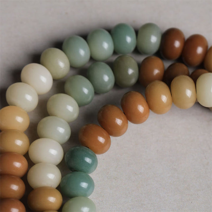 Buddha Stones 108 cuentas Mala gradiente semilla Bodhi Buda pulsera de paz grabada a mano - image 4