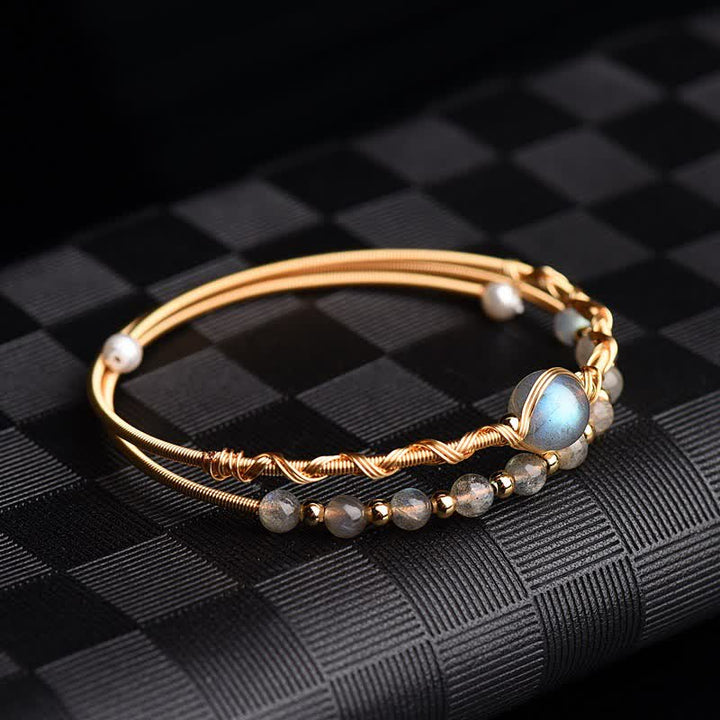 Brazalete de pulsera de amor curativo de piedra lunar de Buddha Stones