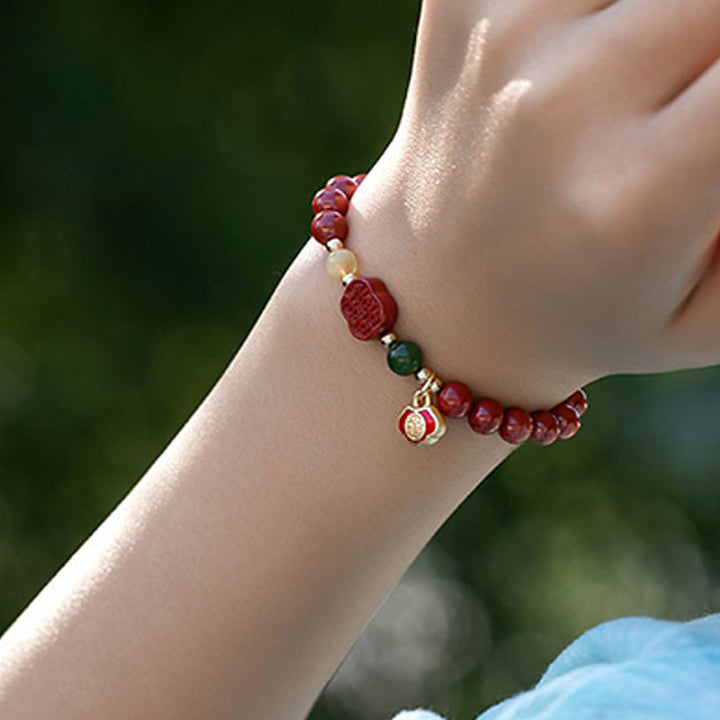 Pulsera Calma Felicidad Cinabrio Buddha Stones