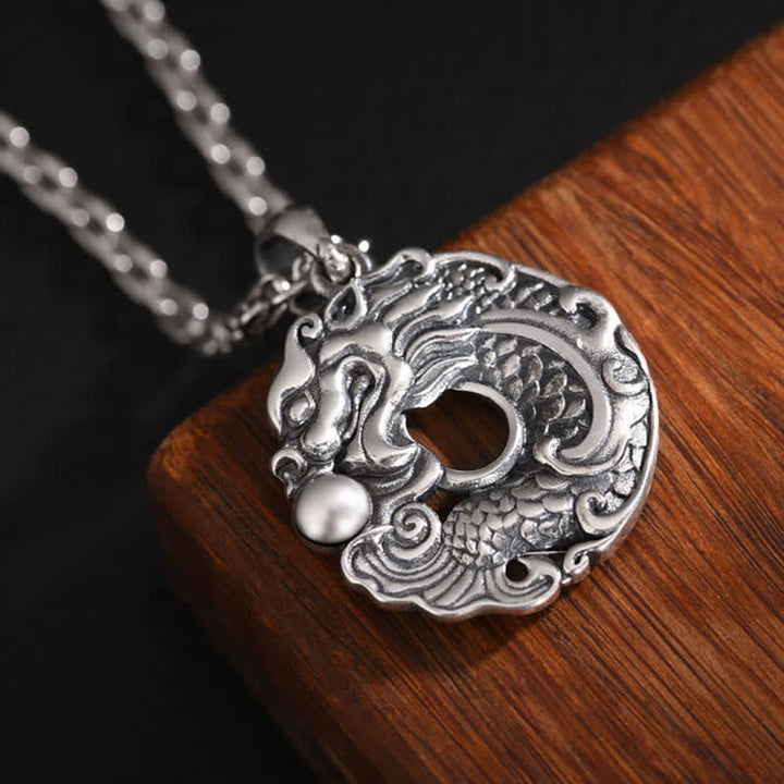 Colgante de collar de riqueza con hebilla de paz y dragón de pez Koi - image 6
