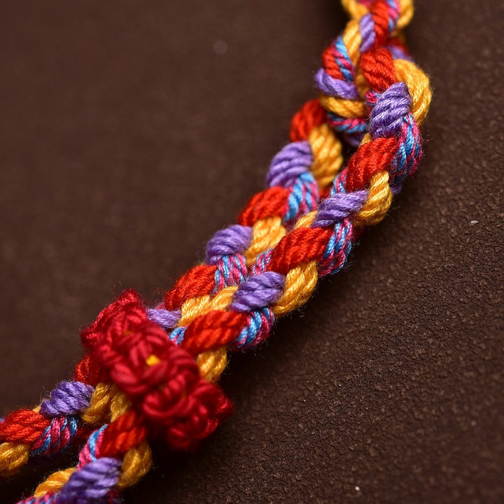 Buddha Stones Pulsera tibetana de cuerda multicolor inspirada en el folclore - image 4