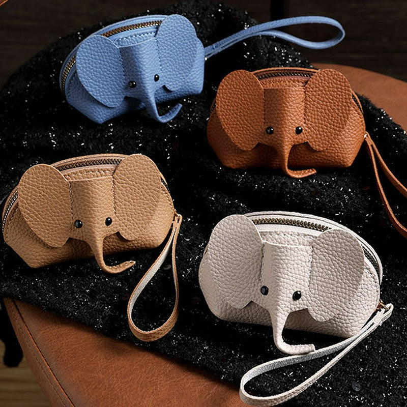 Buddha Stones Cartera de mano de piel sintética con diseño de elefante de la suerte. - image 0
