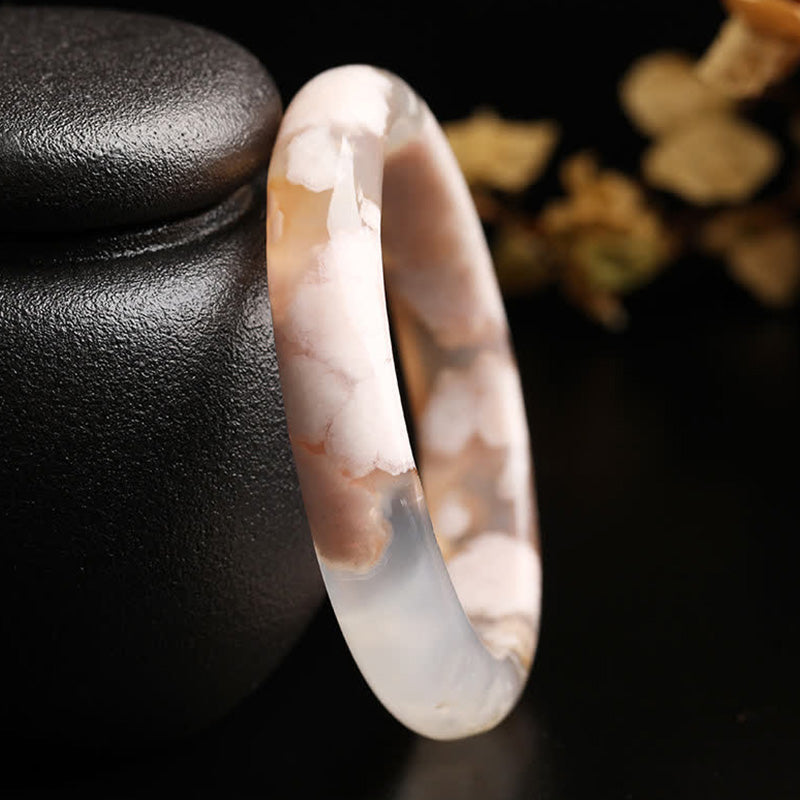 Brazalete de pulsera de paz de ágata natural Sakura