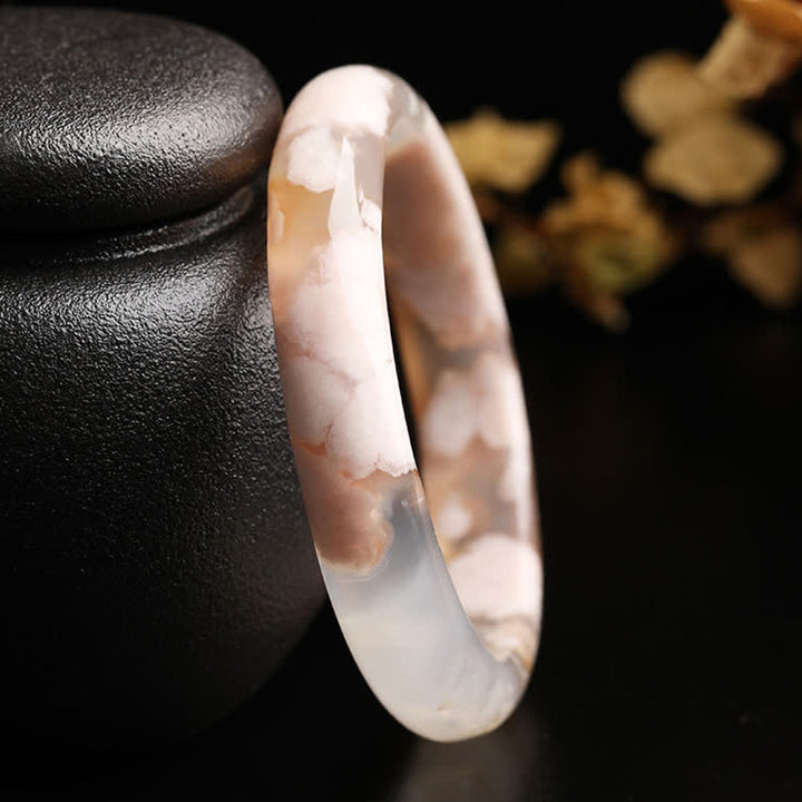 Brazalete de pulsera de paz de ágata natural Sakura