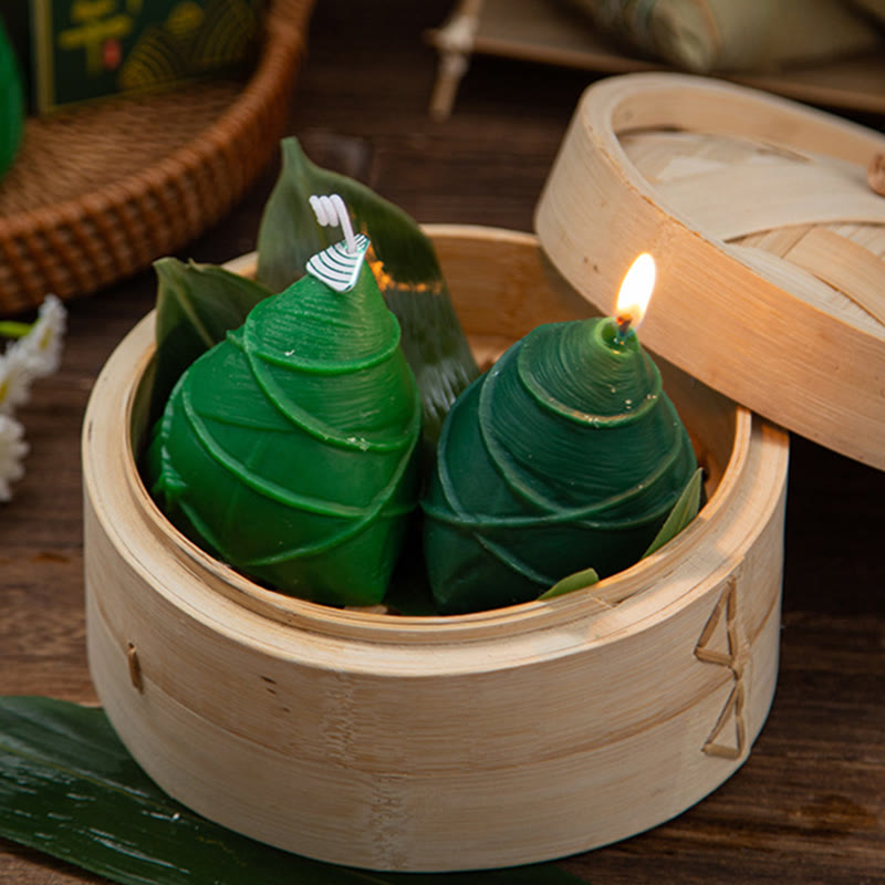 Vela perfumada con patrón Zongzi del Festival del Barco del Dragón de Buddha Stones , regalo para familiares y amigos