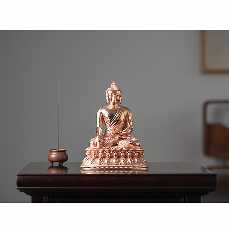 Estatuilla de Buda Gautama Shakyamuni, estatua de cobre de serenidad, decoración del hogar - image 10