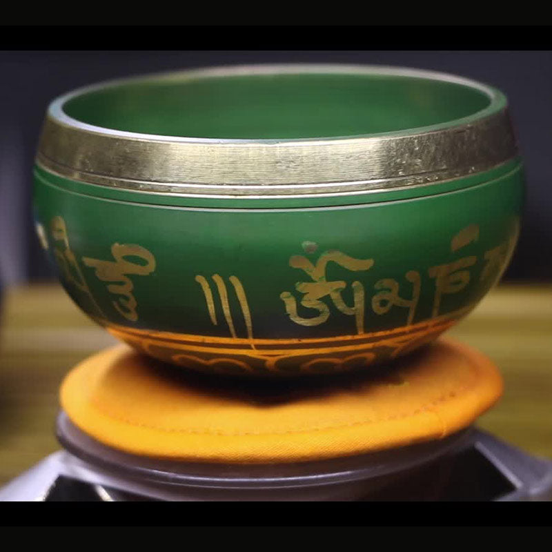 Cuenco con sonido de meditación tibetana, Buddha Stones , hecho a mano, para curación y atención plena, protección, juego de cuencos para cantar
