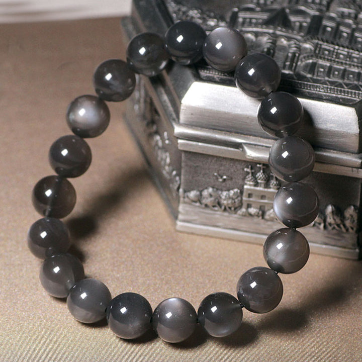 Pulsera de cuentas de amor positivo de piedra lunar natural