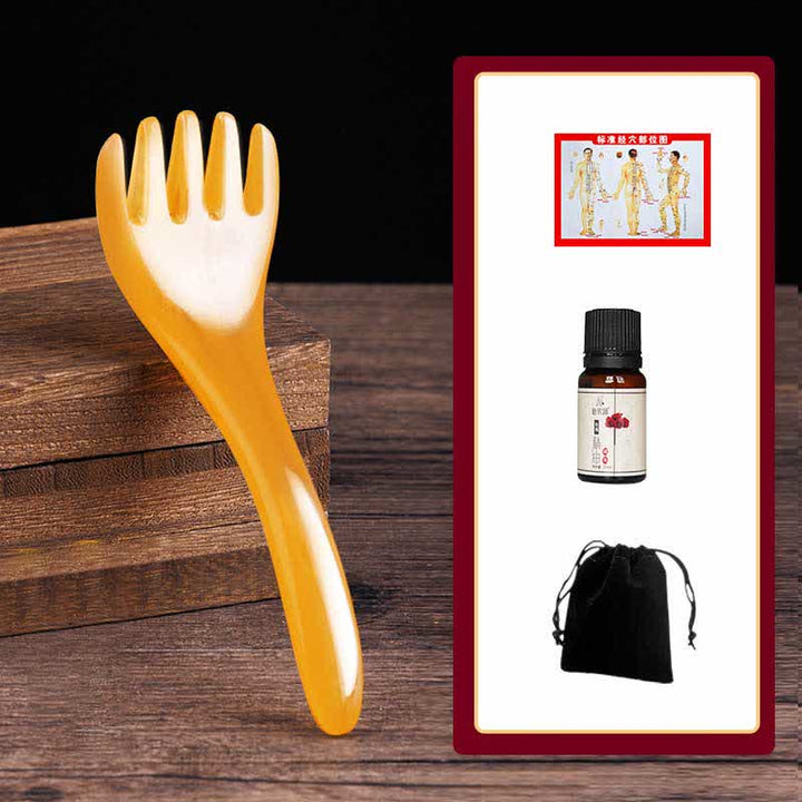 Juego de herramientas de peine de masaje Gua Sha de resina