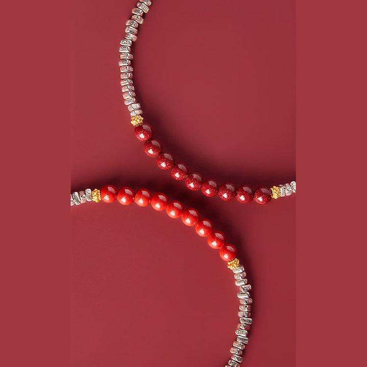 Pulsera de bendición con carácter de cinabrio Fu de plata de ley 925 con Buddha Stones - image 9