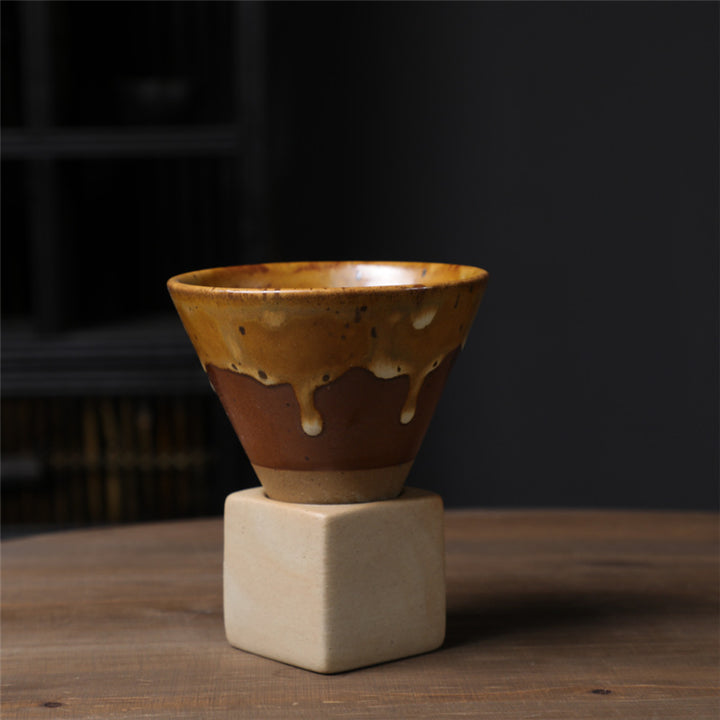 Taza de café de cerámica con degradado Vintage de Buddha Stones, taza de café expreso con leche y té con Base de 200ml