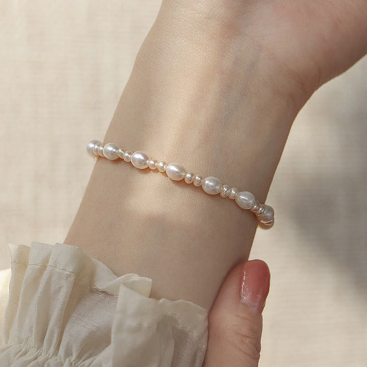 Pulsera de cuentas de sinceridad con perlas de flores naturales