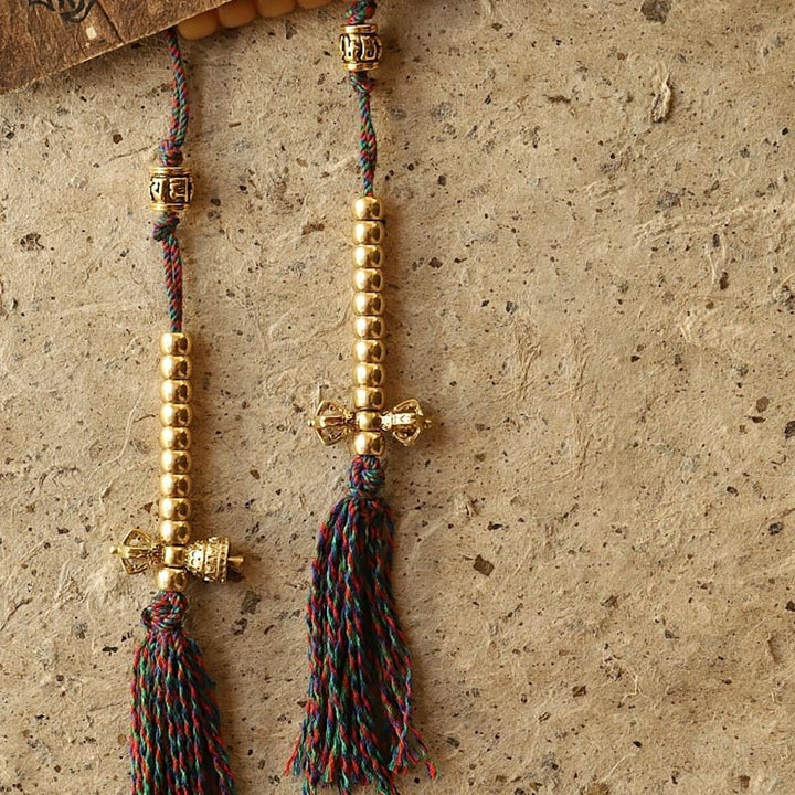 Tíbet 108 Mala cuentas Bodhi semilla Bagua Vajra pulsera de riqueza