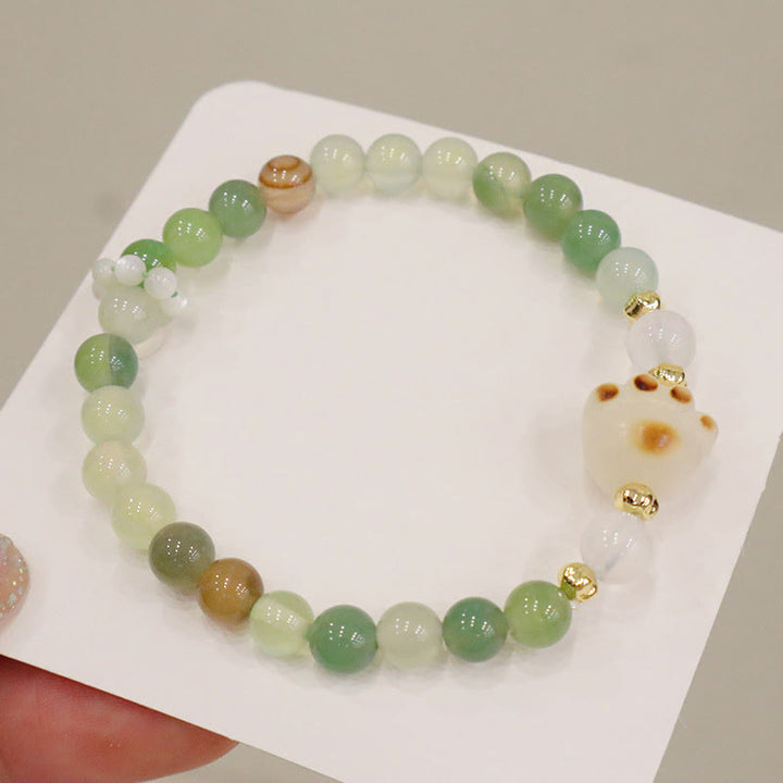 Buddha Stones Verde Piedra del Sol Ojo de Gato Semilla Bodhi Pulsera de Soporte de Pata de Gato - image 3
