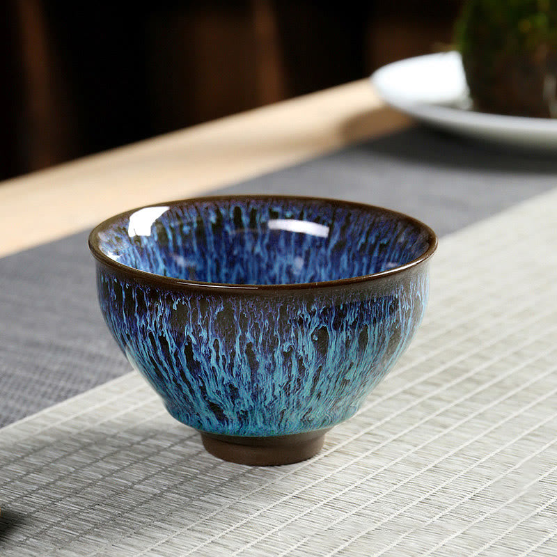 Tazas de té de cerámica multicolor de la ola del océano de la taza de té de las Buddha Stones
