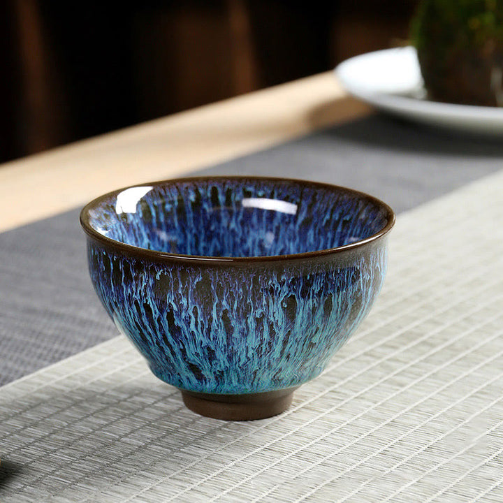 Tazas de té de cerámica multicolor de la ola del océano de la taza de té de las Buddha Stones