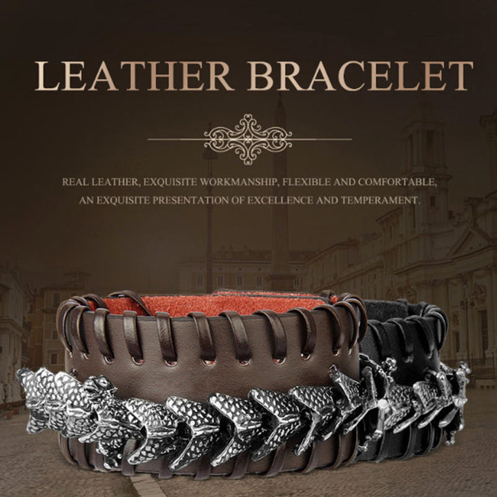 Pulsera de tejido de protección de cuero de dragón