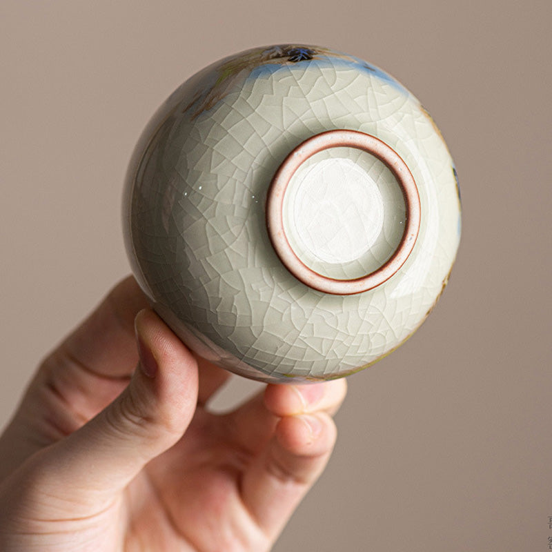 Buddha Stones Un panorama de ríos y montañas Taza de té de cerámica Taza de té Kung Fu 150 ml