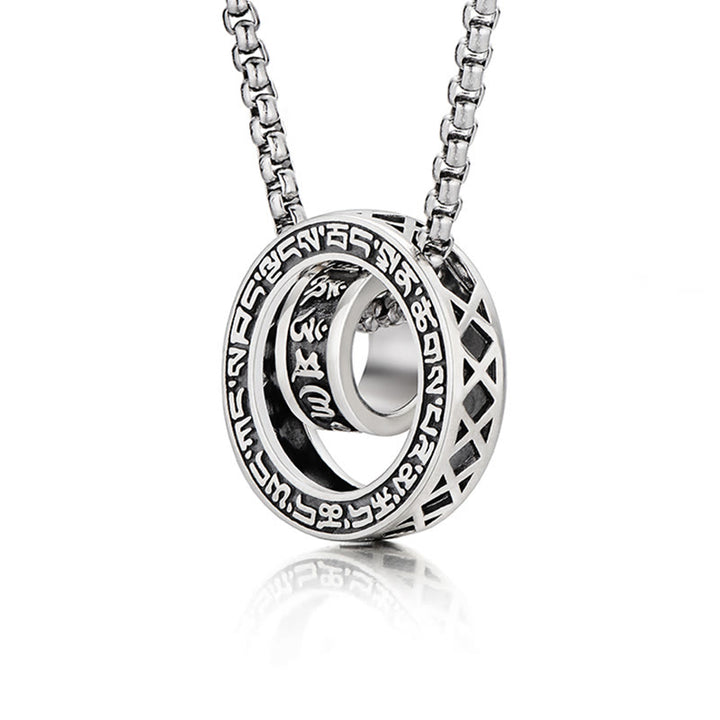 Buddha Stones tibetano Om Mani Padme Hum tallado paz pureza cadena collar colgante - image 3
