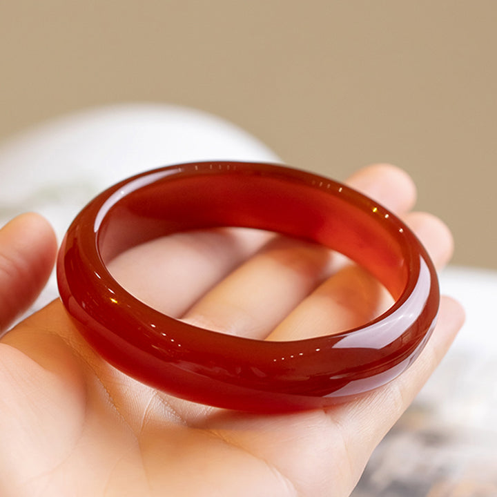 Brazalete de confianza de ágata roja natural con Buddha Stones