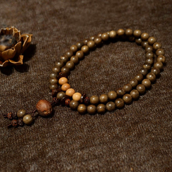Pulsera Mala con dije de protección de sándalo tibetano