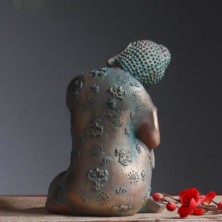 Decoración de estatua de resina de serenidad de Buda meditante tibetano
