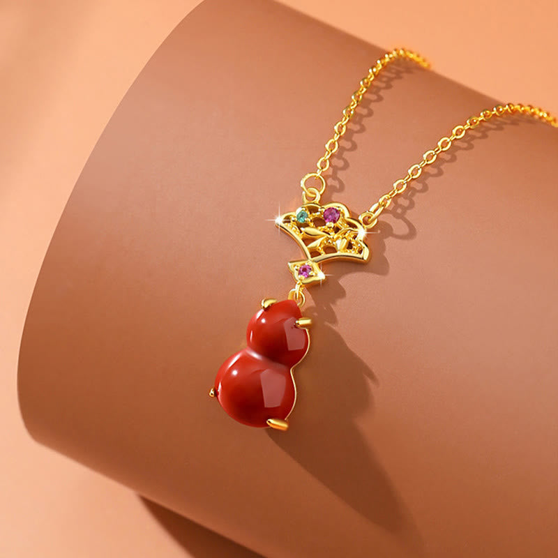 Juego de pendientes con colgante de collar y pulsera de confianza con Buddha Stones, Plata de Ley 925, ágata roja, calabaza, nubes propicias