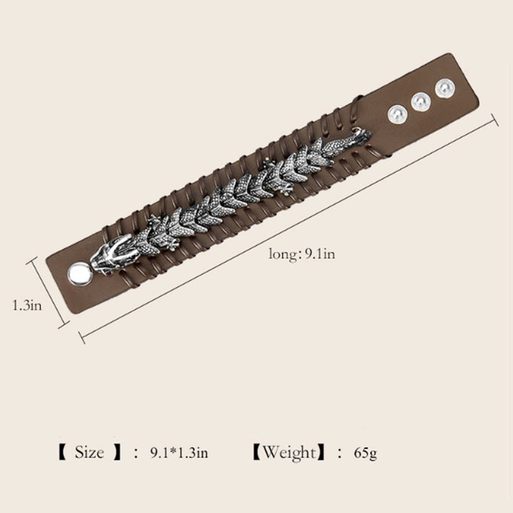 Pulsera de tejido de protección de cuero de dragón