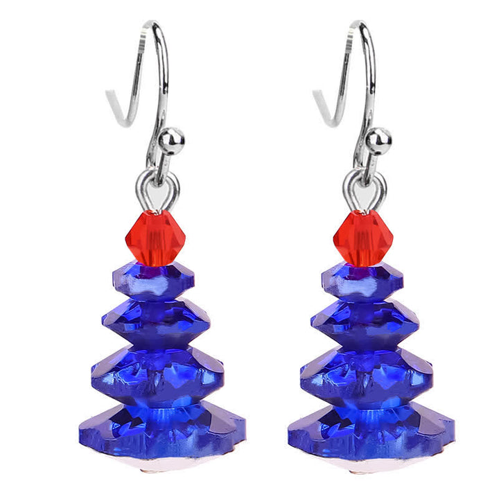Pendientes colgantes curativos de paz con amatista y árbol de Navidad con varios cristales