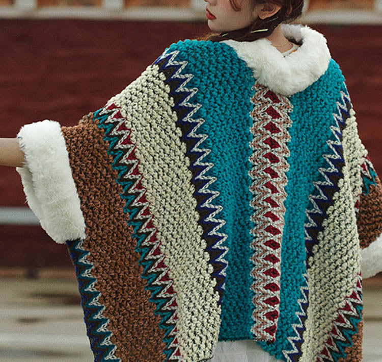 Mantón de rayas multicolor tibetano con Buddha Stones , bufanda de viaje acogedora para invierno