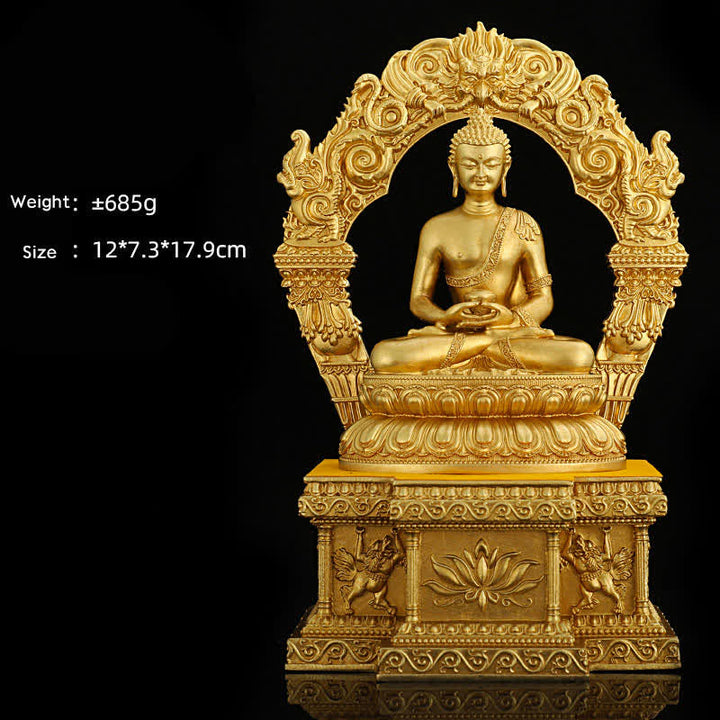 Figura de Buda medicinal Shakyamuni Amitabha, estatua de cobre de serenidad, decoración del hogar - Buda Amitabha de 10 cm y base - image 4