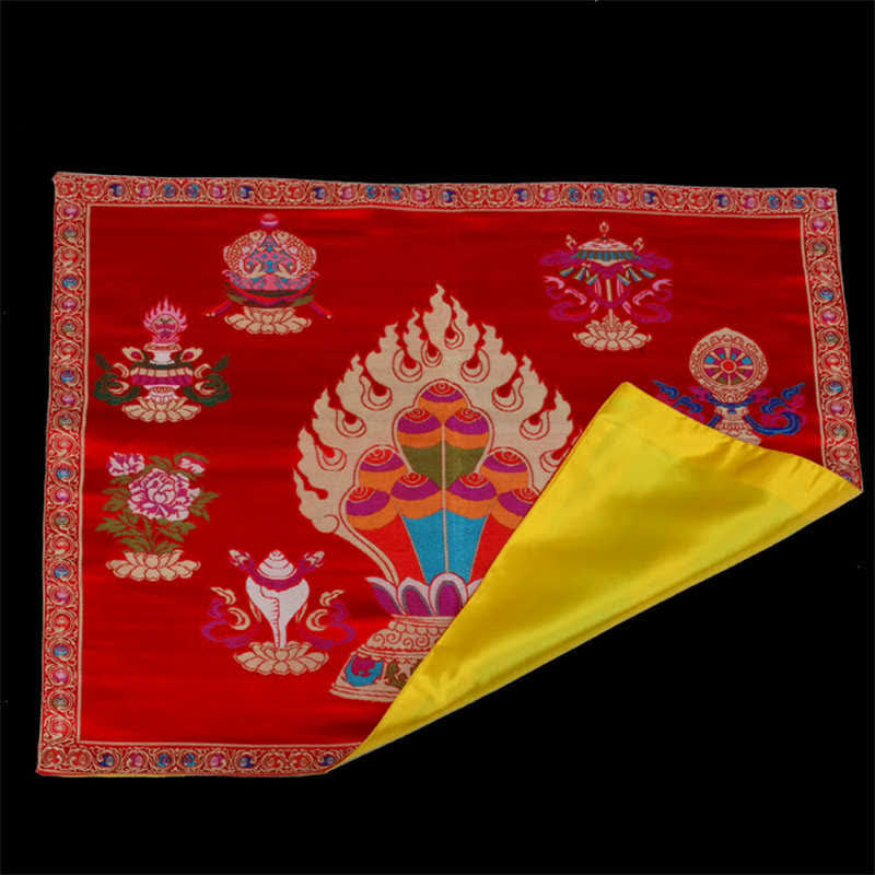 Tapete para altar de oración, meditación curativa, tapete con 8 símbolos auspiciosos