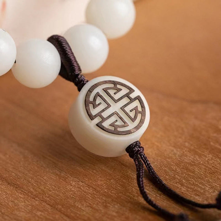 Pulsera calmante de semillas de Bodhi de sándalo verde natural con Buddha Stones
