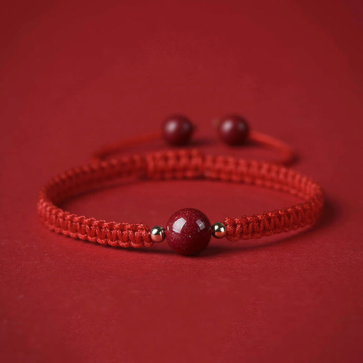Pulsera de hilo rojo con cuentas de cinabrio de la suerte, Buddha Stones