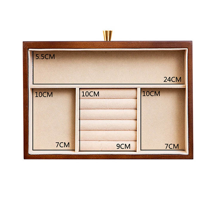 Caja de almacenamiento de joyería Retro de madera maciza con Buddha Stones, con cajón