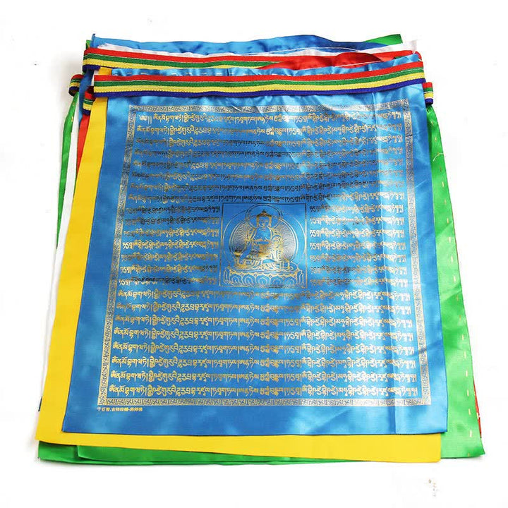 Bandera tibetana de oración al aire libre, 5 colores, caballo de viento, Buda, escrituras propicias