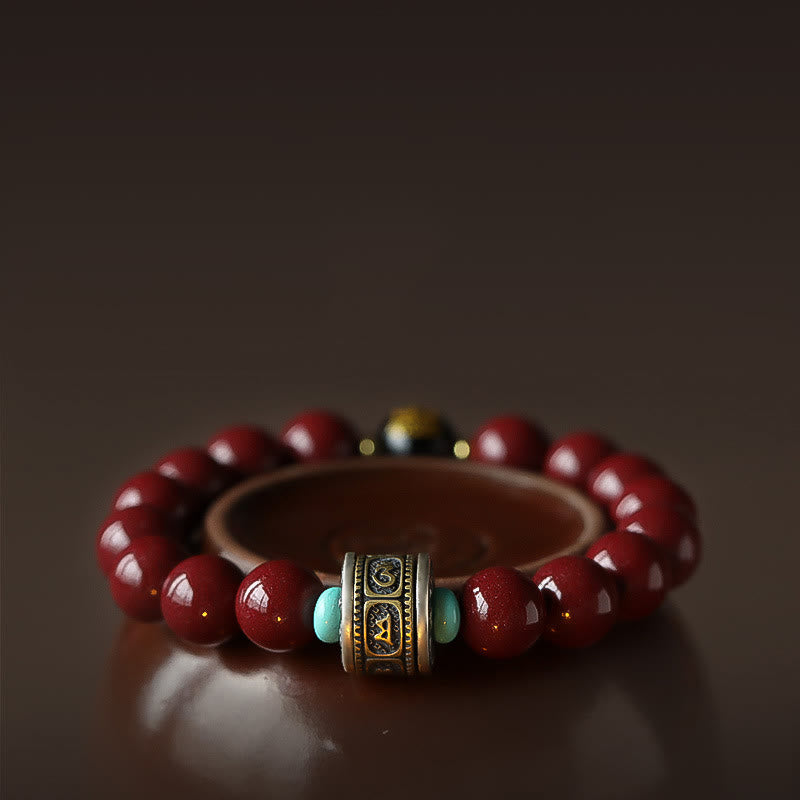 Pulsera de plata de ley 925 con Buddha Stones , zodíaco chino, Buda natal, cinabrio, Om Mani Padme Hum - image 1