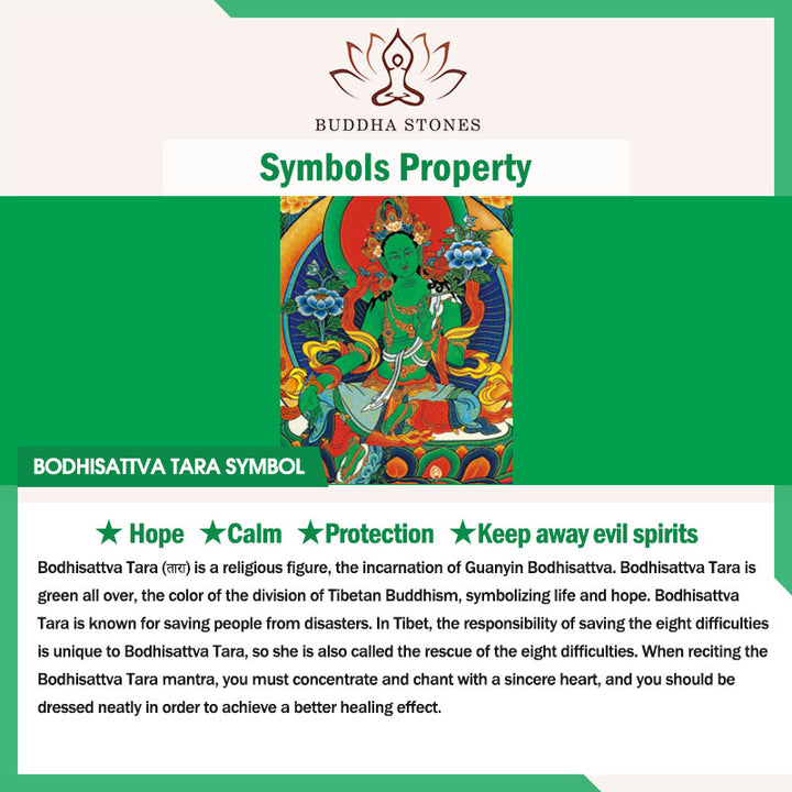 108 cuentas de Mala, ágata verde Natural, Bodhisattva, pulsera con dijes de manifestación de Tara Verde - image 7