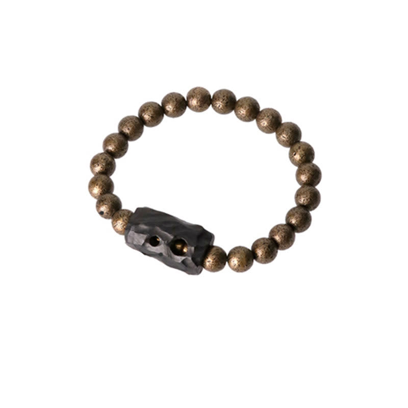 Pulsera con cuentas de equilibrio de la paz, cobre, madera de ébano del Tíbet, Buddha Stones