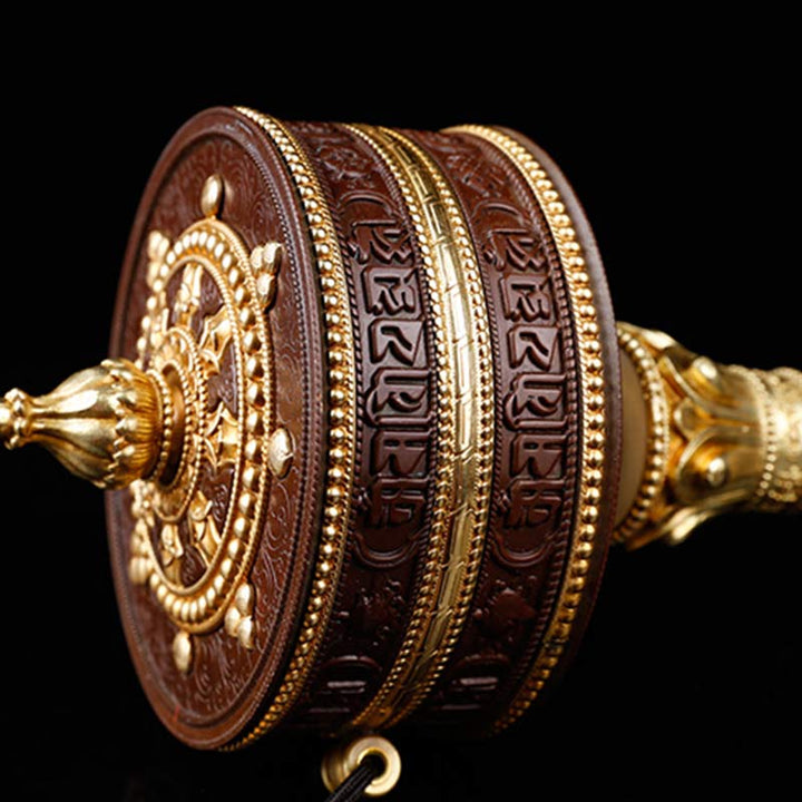Rueda de oración tibetana Seis palabras verdaderas Decoración de equilibrio de cobre - image 5