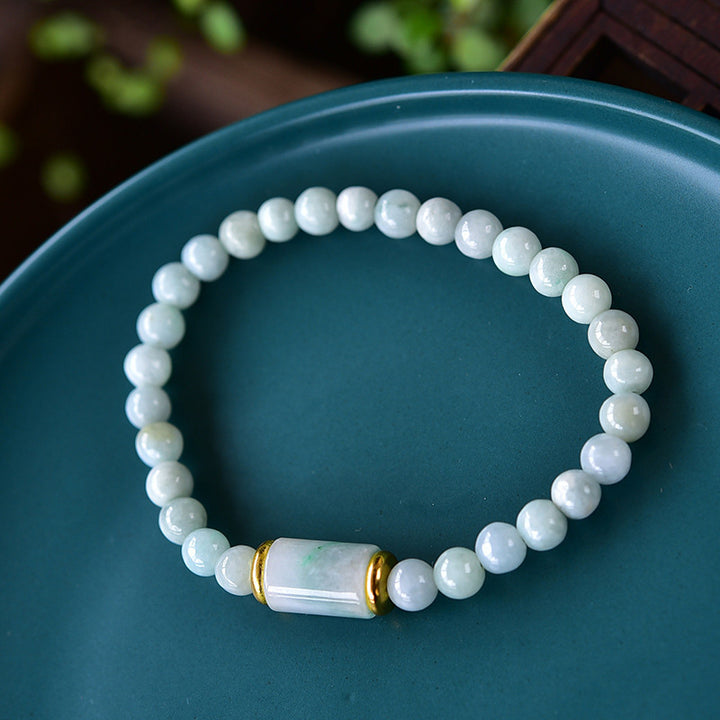 Pulsera de prosperidad de la suerte de jade natural con Buddha Stones