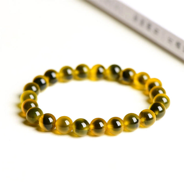 Pulsera de cuentas de fuerza de armonía de ágata de caramelo colorida natural de Buddha Stones