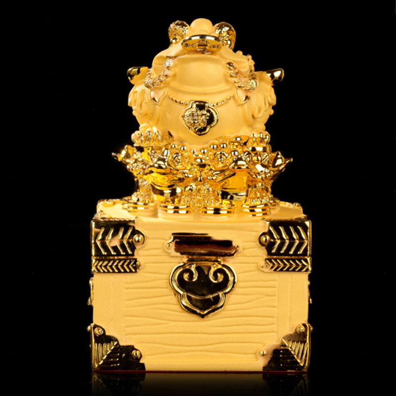 Buddha Stones Feng Shui, estatua de rana de dinero, decoración de riqueza y suerte